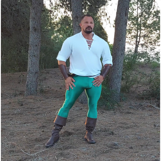 Leohex High Shine Footed Tights GREEN